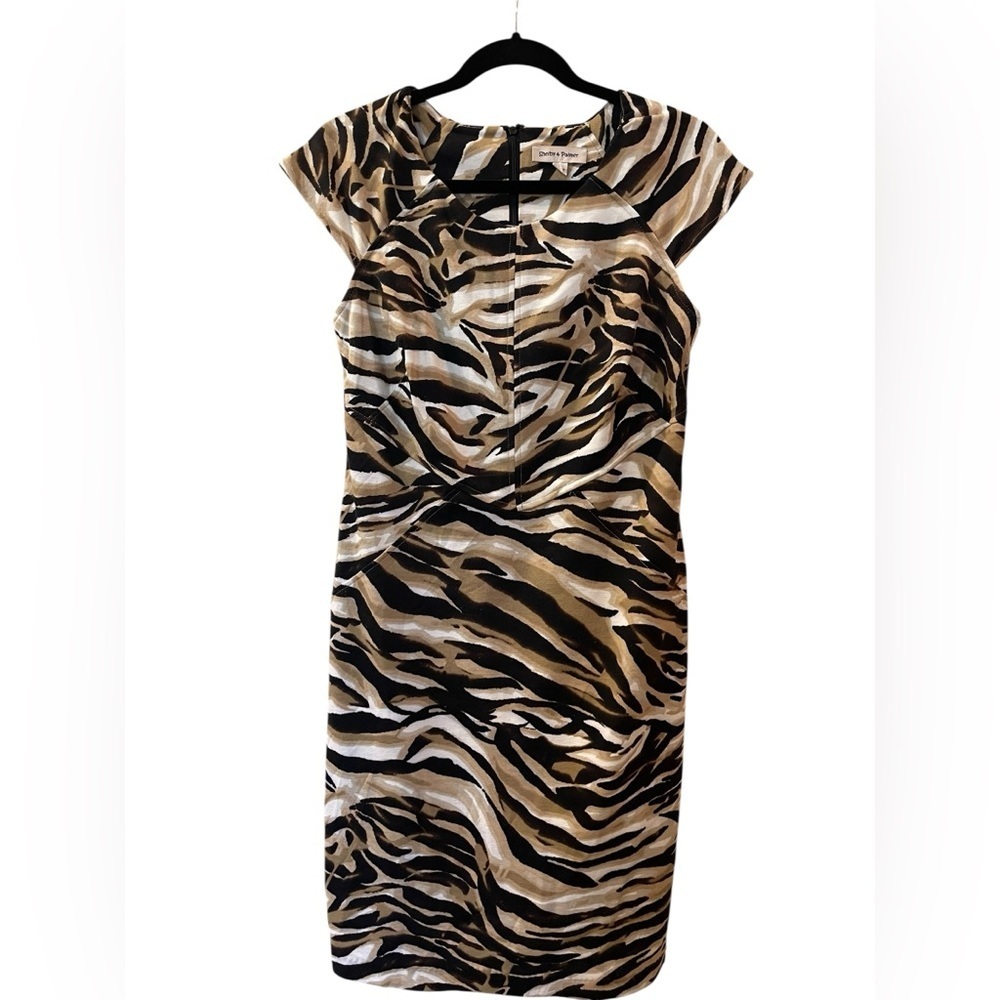 Shelby & Palmer Women’s Sheath Animal Print Dress Stretch Cap Sleeve Size: 6